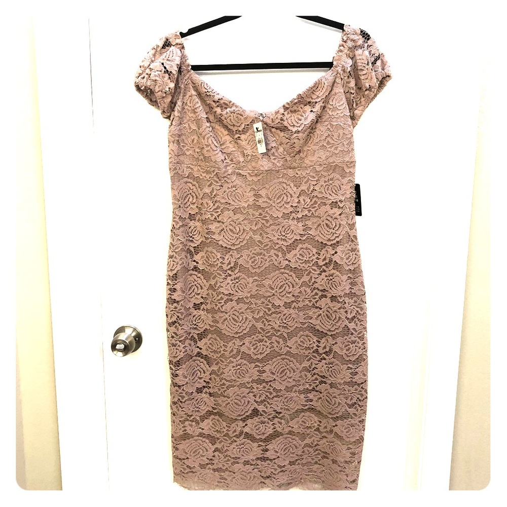 Express Mauve/Blush Lace Dress